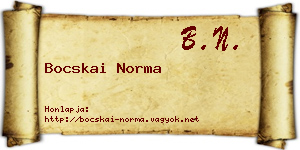 Bocskai Norma névjegykártya